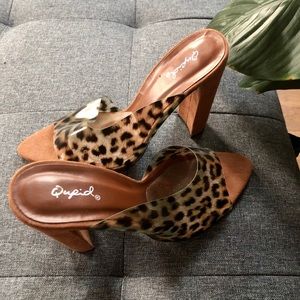 vegan leopard print heels - 8.5